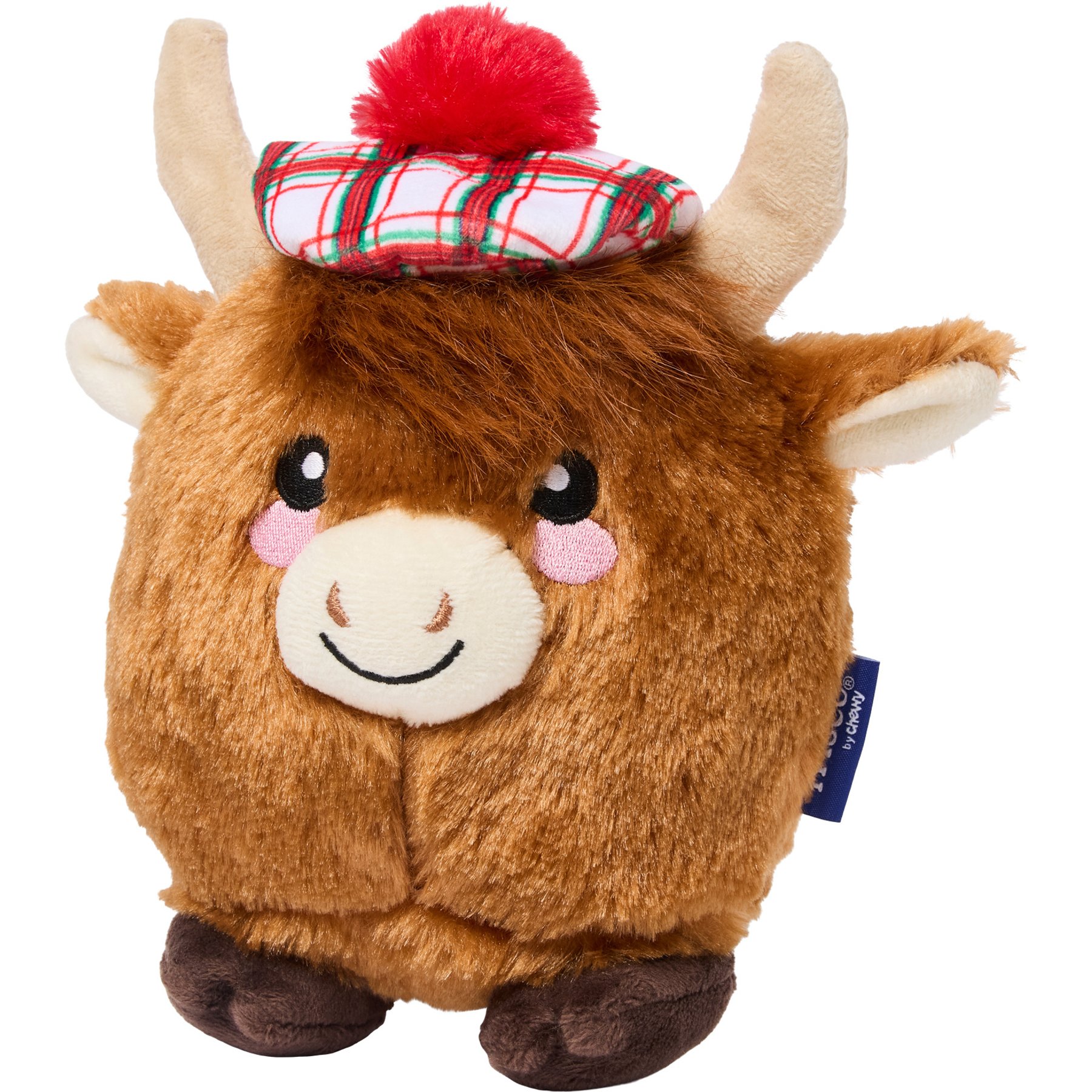 Frisco Christmas Highland Cow Plush Squeaky Dog Toy, Medium/Large