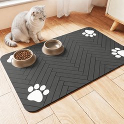 NonoPets Waterproof Non-Slip Dog & Cat Placemat, Dark Gray, 11.8 x 19.7-in