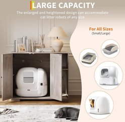 LALFPET Dog-Proof Scrape-Resistant Pad Built-In Outlet Cat Litter Box Enclosure, X-Large, Grey slide 2 of 8
