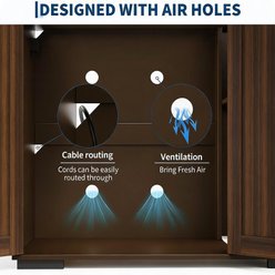 LALFPET Power Outlet Dog-Proof Shelf Cabinet Auto Cat Litter Box Enclosure, Walnut slide 2 of 7