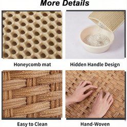 LALFPET Rattan Boho Hidden Cabinet Removable Mat Decorative End Table Cat Litter Box Enclosure, Natural slide 2 of 8