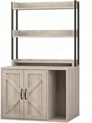 LALFPET Hidden Cabinet & Multi-Tier Shelves Modern Tall Tower Home Cat Litter Box Enclosure, 59-in, Light Grey