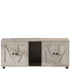 LALFPET Hidden Storage, Corridor & TV Stand Multi Cat Litter Box Enclosure, Large, Grey