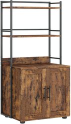 LALFPET 2-in-1 Hidden Washroom 3 Shelves & Door Cat Litter Box Enclosure, Brown slide 1 of 8