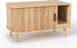 LALFPET Hidden Furniture Cabinet, Modern End Table Cat Litter Box Enclosure, Natural