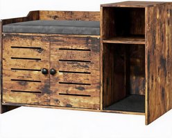 LALFPET Farmhouse Hidden Cabinet Storage Layer Hallway & Bedroom Cat Litter Box Enclosure with Scratch Pad, Rustic Brown