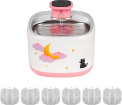 Happy & Polly Moonlight Smart Wireless Cat Water Fountain, Pink, 71-oz slide 1 of 9