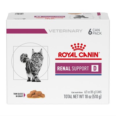 Royal Canin Veterinary Diet Royal Canin Veterinary Diet Adult Renal Support D Thin Slices in Gravy Wet Cat Food, 3-oz can, case of 6