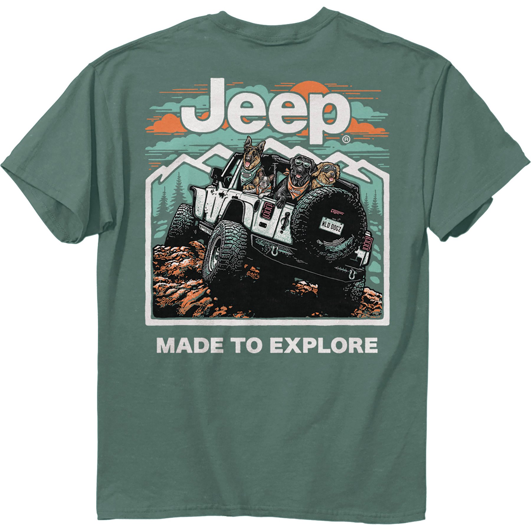 JEDCo Jeep Off-Road T-Shirt, Light Green, Medium