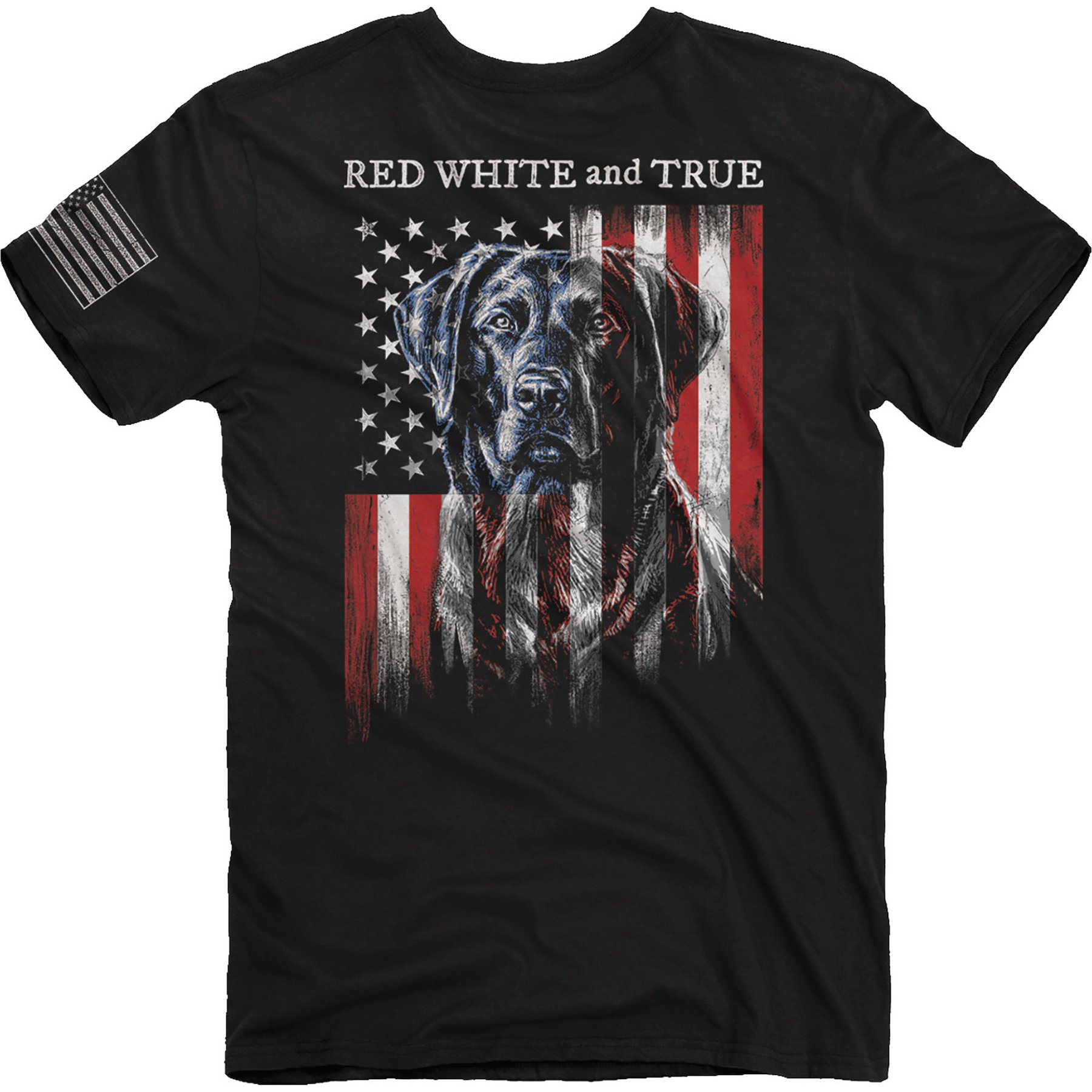 JEDCo Buck Wear Red, White & True T-Shirt, Black, XX-Large