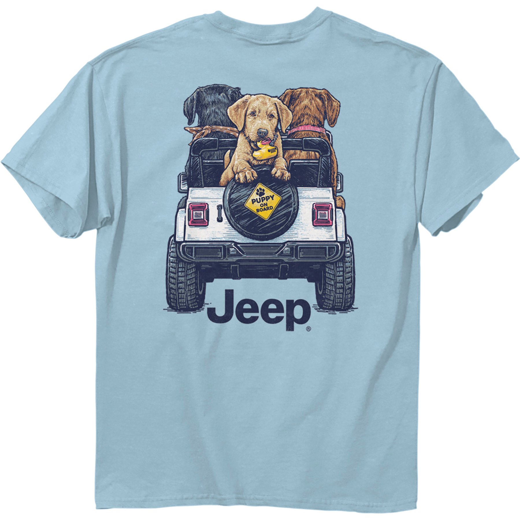 JEDCo Jeep Puppy On Board T-Shirt, Chambray, Medium