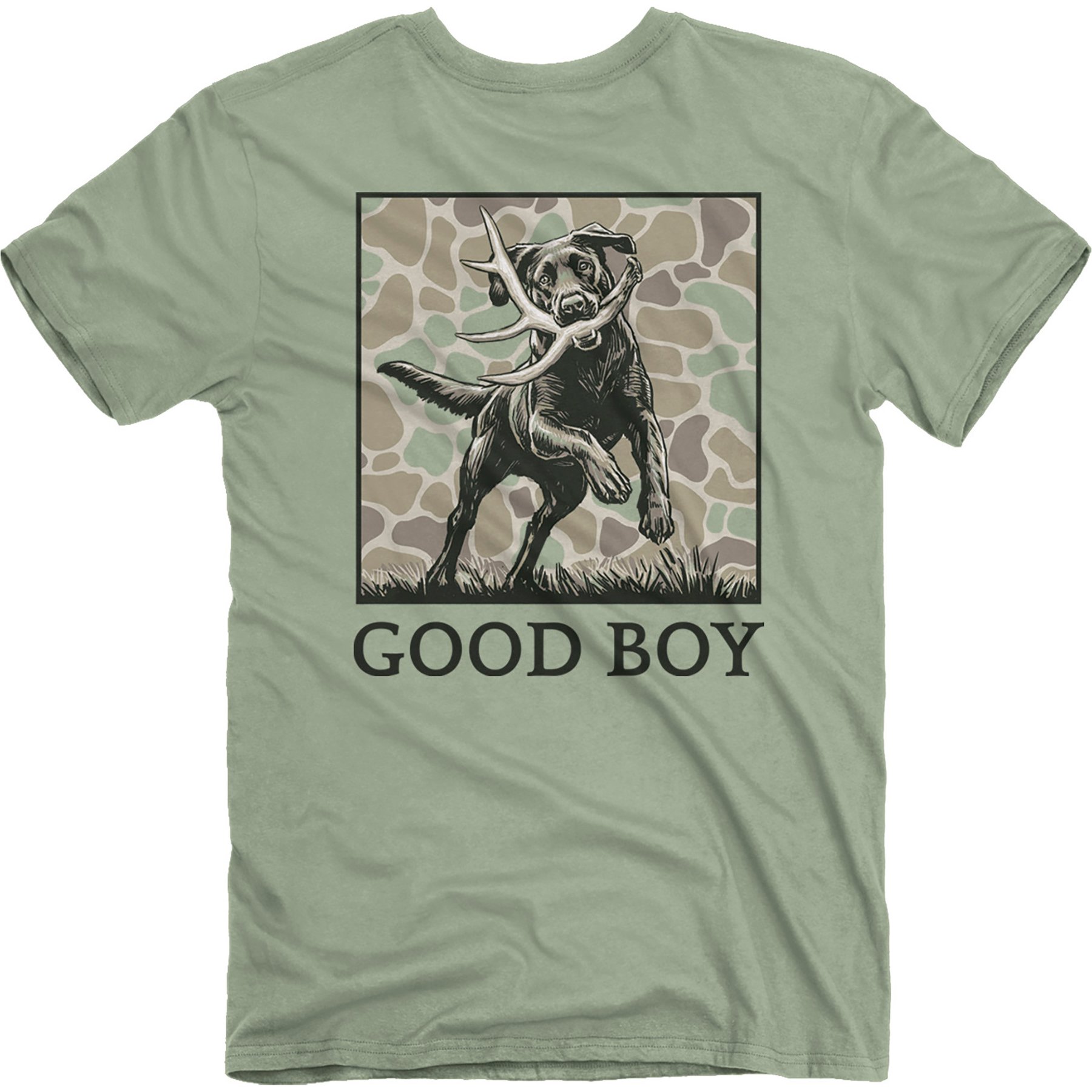 JEDCo Good Boy Shed Fetch T-Shirt, Sage, XX-Large