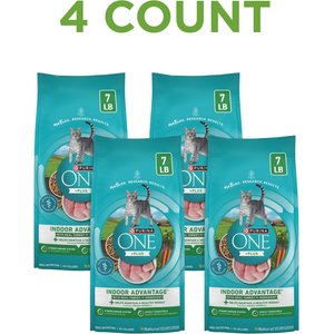 Purina ONE +Plus Indoor Advantage Adult Natural, Low Fat, Weight Control, Indoor Real Turkey Dry Cat Food, 7-lb bag