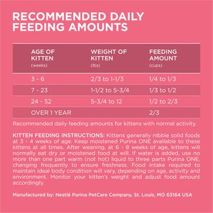 Purina ONE +Plus Healthy Kitten Muscle Vision & Brain Development Natural Dry Cat Food, 16-lb bag