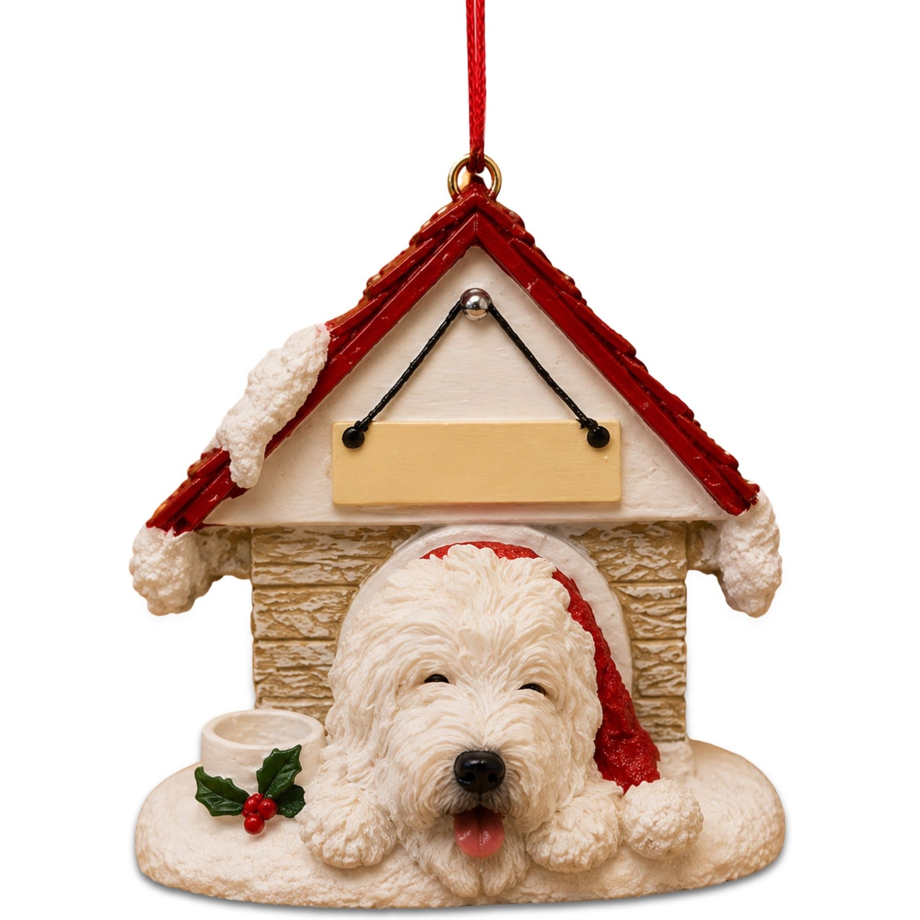 E&S PETS Old English Sheepdog Dog House Personalized Christmas Ornament