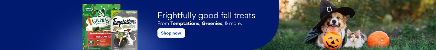 Frightfully good fall treats from Temptations, Greenies, & more. Shop more.