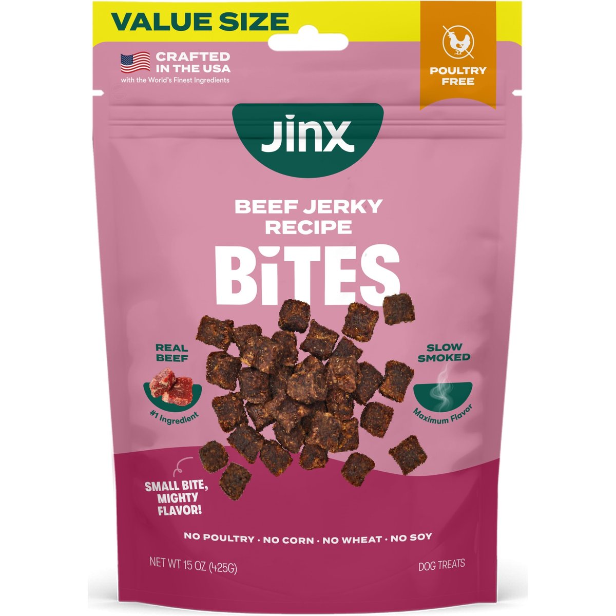 Jinx Beef Bites Jerky Dog Treats, 15-oz bag