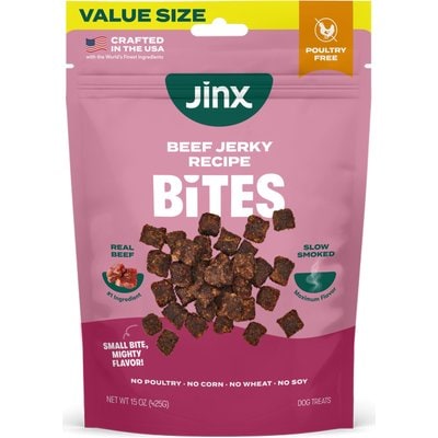 Jinx Jinx Beef Bites Jerky Dog Treats, 15-oz bag