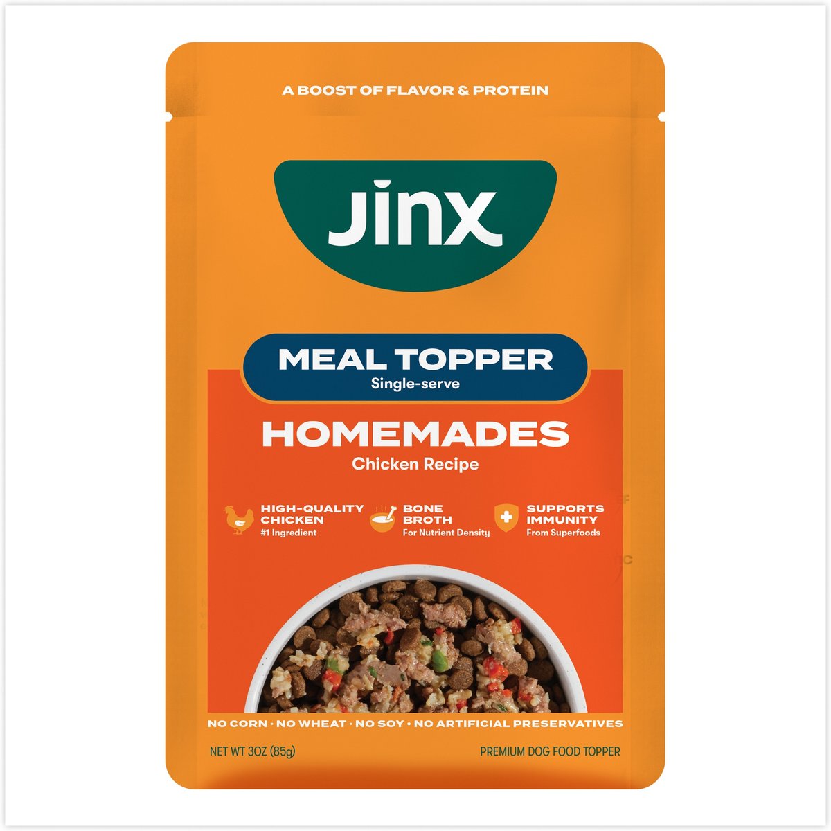 Jinx Homemades Chicken Pate Wet Dog Food Meal Topper, 3-oz pouch, case of 8