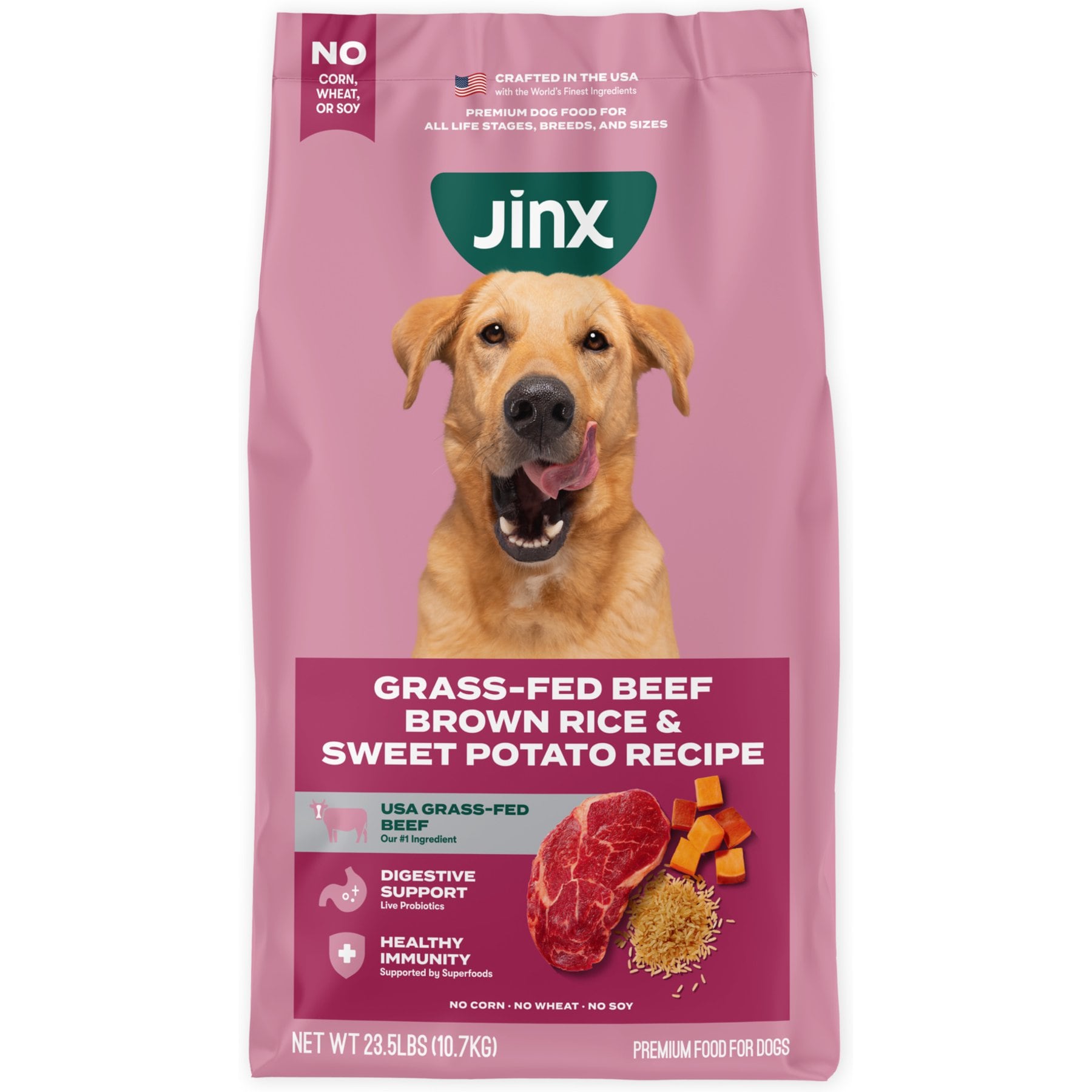 Jinx Jinx Beef, Brown Rice & Sweet Potato ALS Kibble Dog Dry Food, 23.5-lb bag