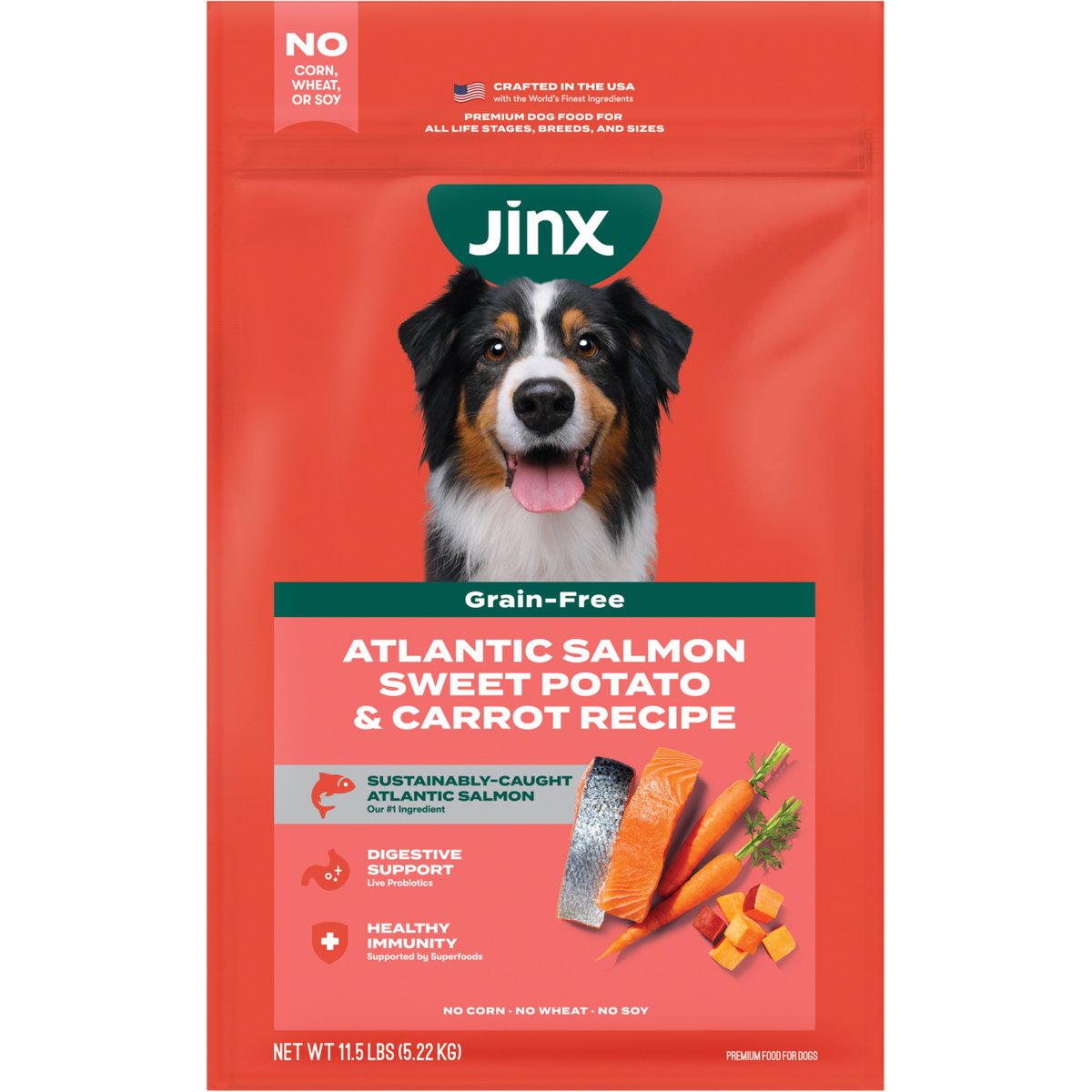 Jinx Salmon, Sweet Potato & Carrot ALS Kibble Dog Dry Food, 11.5-lb bag
