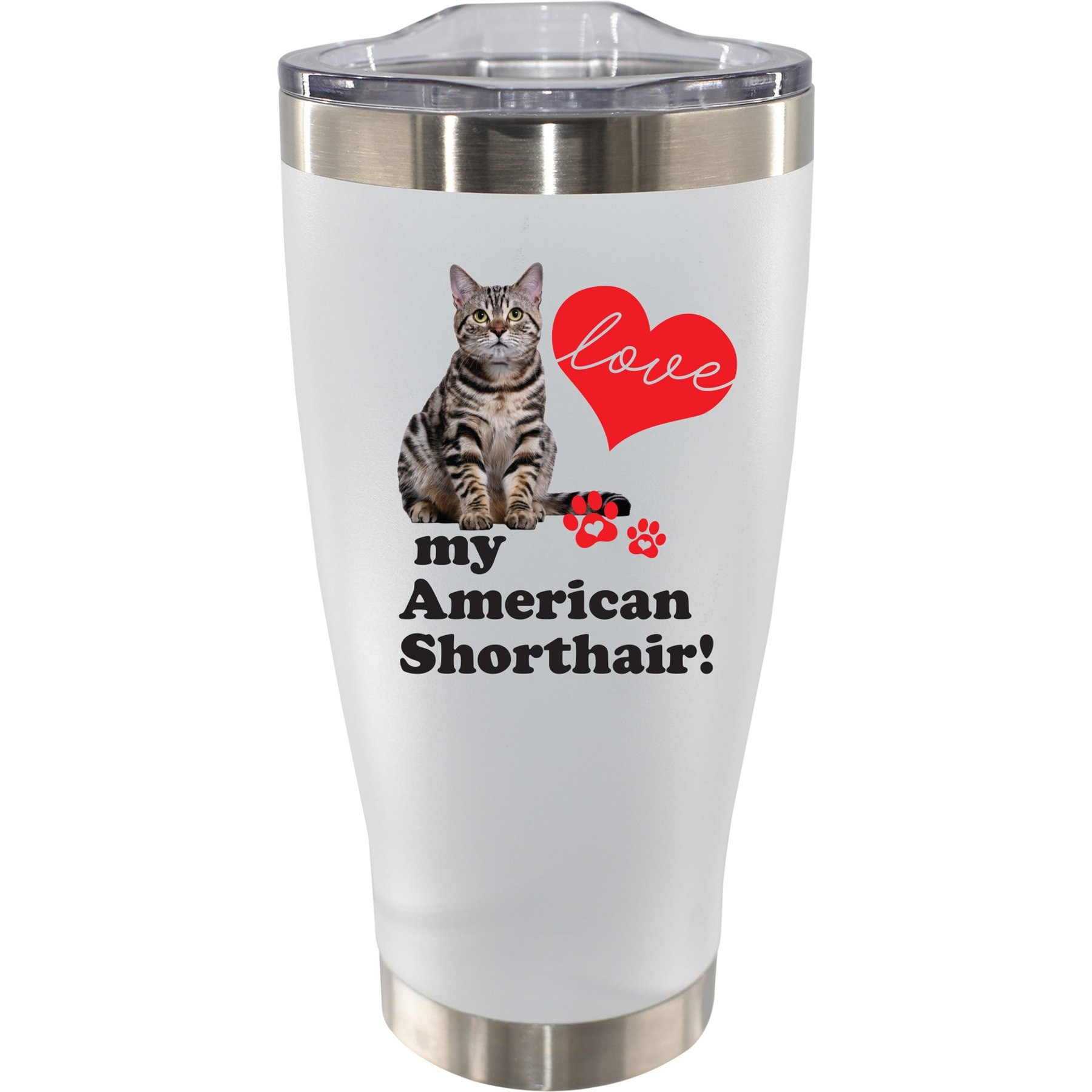 The Memory Company I Love My American Shorthair Stainless-Steel Tumbler, 20-oz