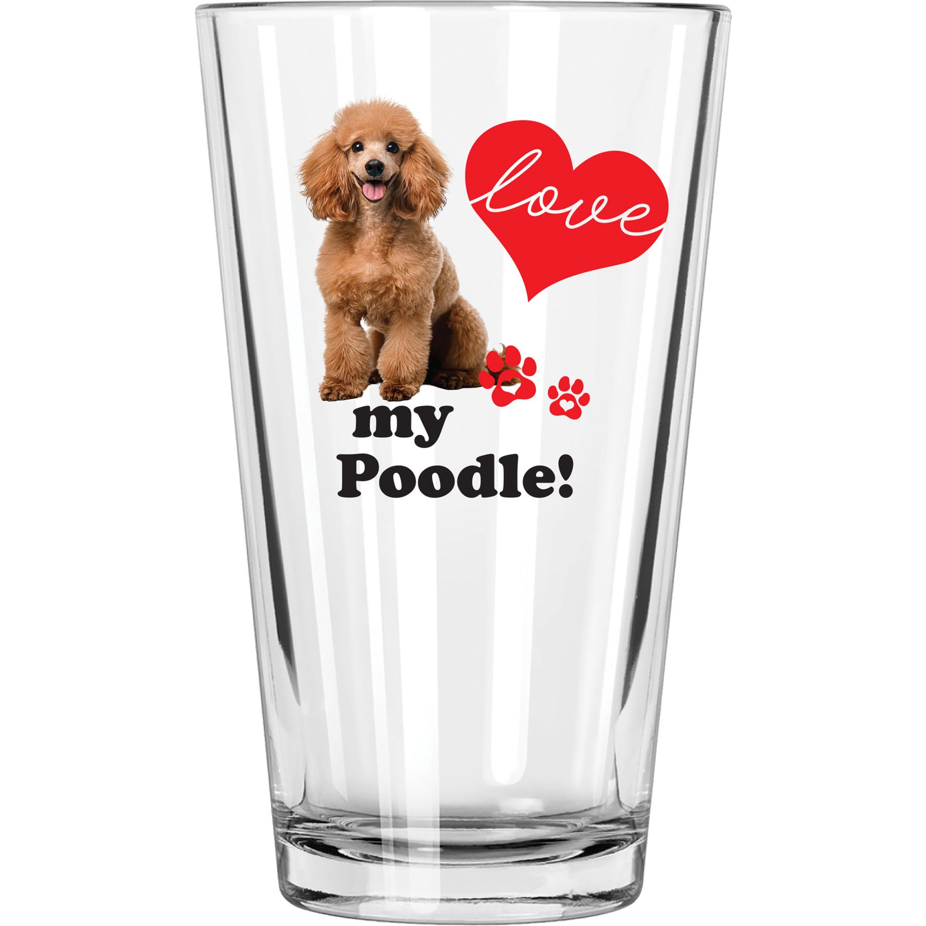 The Memory Company I Love My Poodle Pint Glass, 16-oz