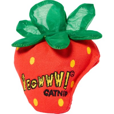 Yeowww! Yeowww! Strawberries Cat Plush Toy with Catnip, 1 count