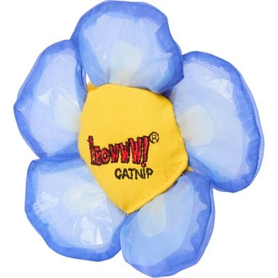 Yeowww! Yeowww! Daisy's Flower Tops Cat Plush Toy with Catnip, Blue