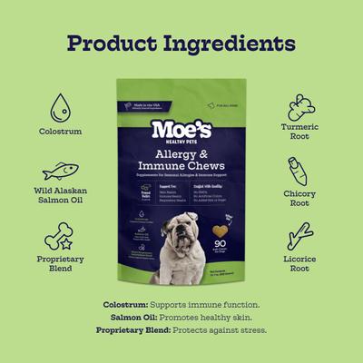 Show full view: Moe's Healthy Pets Allergy & Immune Peanut Butter Dog Supplements, 90 count slide 6 of 7