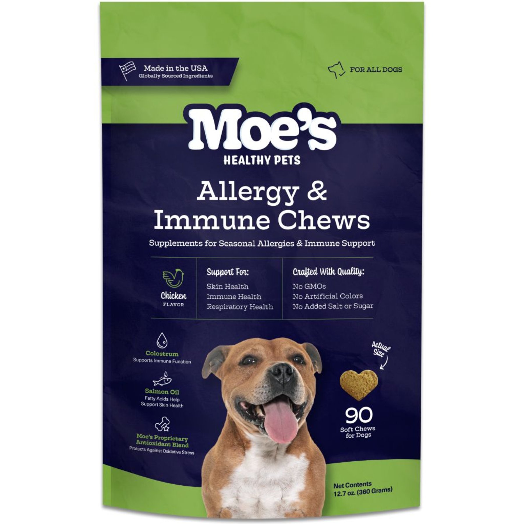Moe's Healthy Pets Chicken Flavor Immunity Bites Chews for Dogs, 90 count