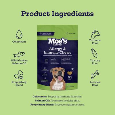 Show full view: Moe's Healthy Pets Chicken Flavor Immunity Bites Chews for Dogs, 90 count slide 5 of 6