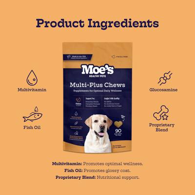 Show full view: Moe's Healthy Pets Chicken Flavor Multi-Plus Bites Chews for Dogs, 90 count slide 5 of 7