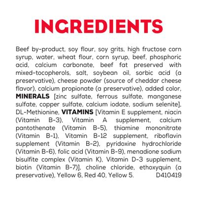 Show full view: Moist & Meaty Burger Cheddar Cheese Flavor Dry Food + Milk-Bone Beef & Filet Mignon Recipe Dog Treats slide 3 of 9