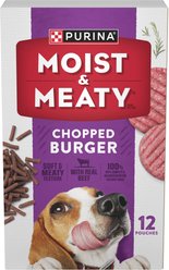 Moist & Meaty Chopped Burger Dry Dog Food, 6-oz pouch, case of 12