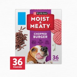 Moist & Meaty Chopped Burger Dry Dog Food, 6-oz pouch, case of 36 slide 2 of 8