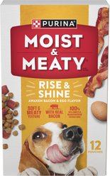 Moist & Meaty Rise & Shine Awaken Bacon & Egg Flavor Dry Dog Food, 6-oz pouch, case of 12