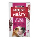 Moist & Meaty Steak Flavor Dry Dog Food, 6-oz pouch, case of 12