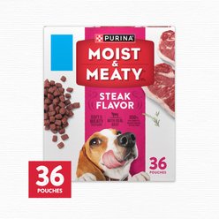 Moist & Meaty Steak Flavor Dry Dog Food, 6-oz pouch, case of 36 slide 2 of 8
