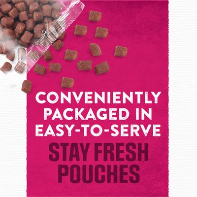 Show full view: Moist & Meaty Steak Flavor Dry Dog Food, 6-oz pouch, case of 36 slide 6 of 12