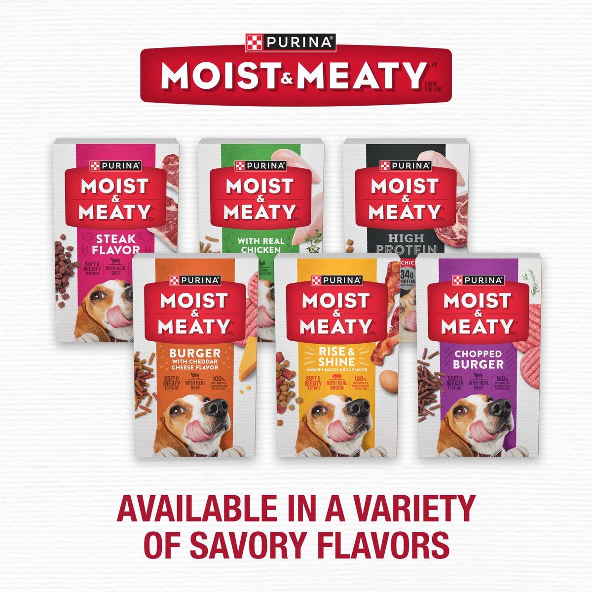 MOIST & MEATY Steak Flavor Dry Dog Food, 6-oz pouch, case of 36 - Chewy.com