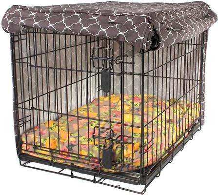 Show full view: Molly Mutt Clark Gable Dog Crate Cover, Gray, 30-in slide 3 of 6