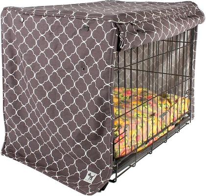Show full view: Molly Mutt Clark Gable Dog Crate Cover, Gray, 42-in slide 2 of 6