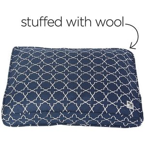 Molly Mutt Sustainable Wool-filled Temperature Regulating Dog Crate Pad Dog Bed, Blue, 36-in