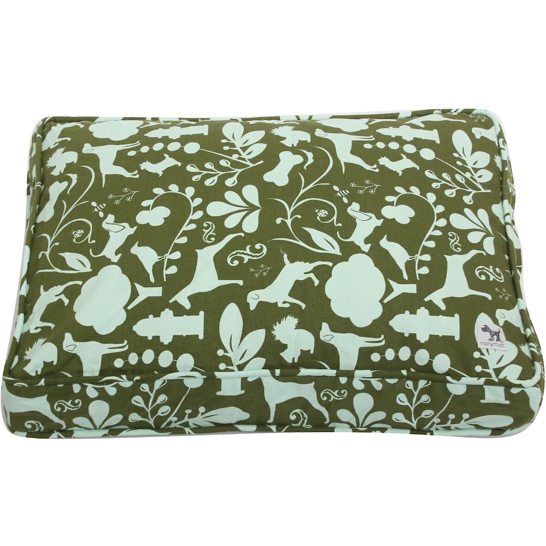 Molly Mutt Sustainable Wool-filled Temperature Regulating Dog Crate Pad Dog Bed, Green, 30-in