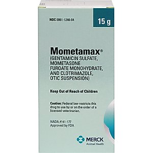 Mometamax (Gentamicin / Mometasone / Clotrimazole) Otic Suspension for Dogs, 15-g