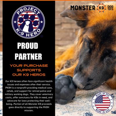 Show full view: Monster K9 Dog Toys Indestructible Rumble Ball, Durable Interactive Dog Toy for Aggressive Chewers slide 2 of 10