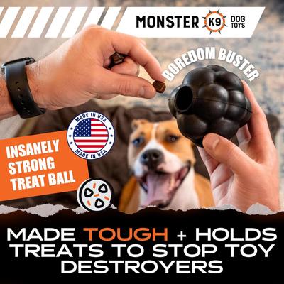 Show full view: Monster K9 Dog Toys Indestructible Rumble Ball, Durable Interactive Dog Toy for Aggressive Chewers slide 3 of 10