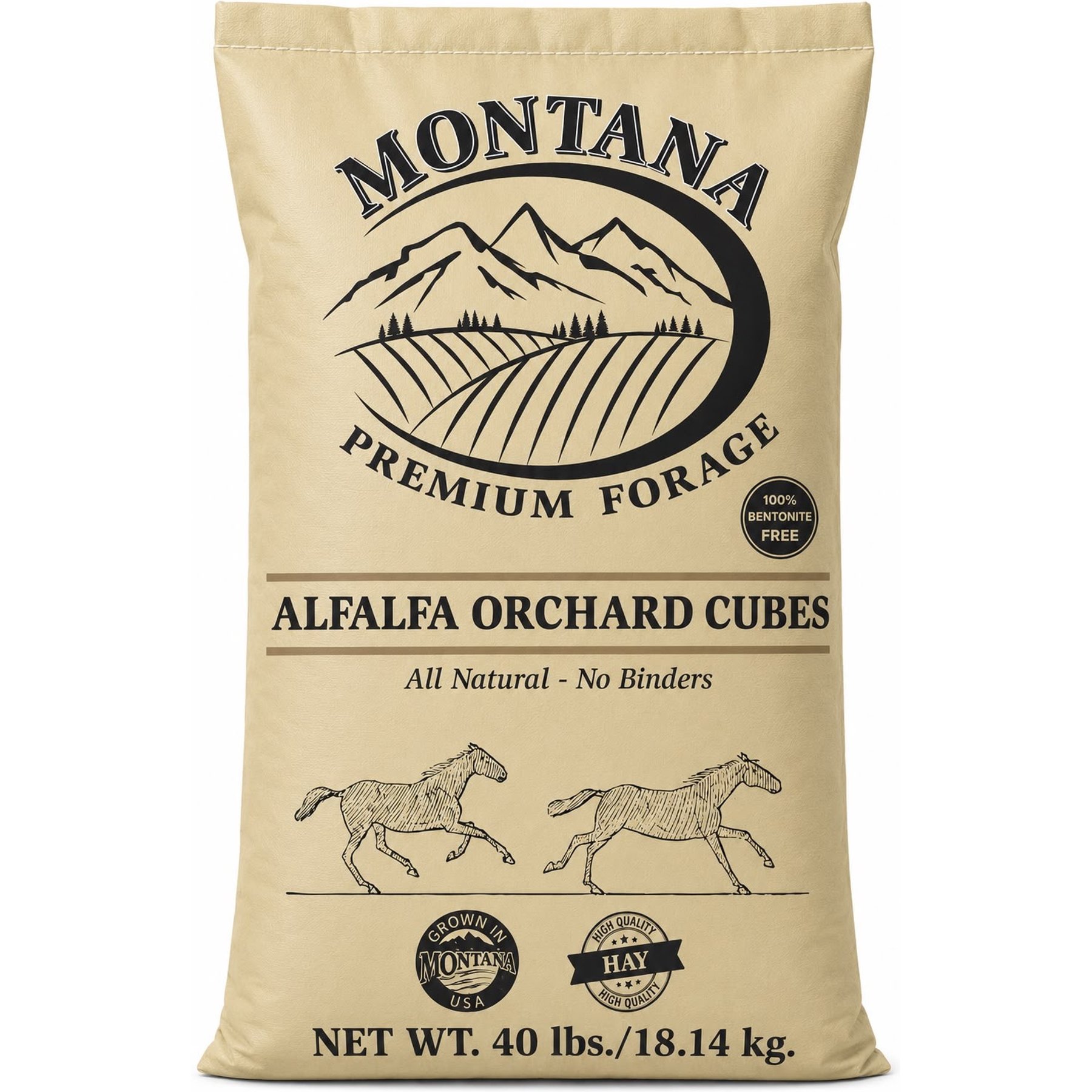 Montana Premium Forage Alfalfa Orchard Cubes Horse Feed, 40-lb bag