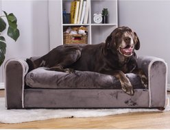 Moots Furry Sofa Lounge Orthopedic Elevated Cat & Dog Bed with Removable Cover, Charcoal, Large slide 2 of 9